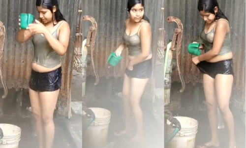 Cute Village Girl Bathing Secretly Recorded