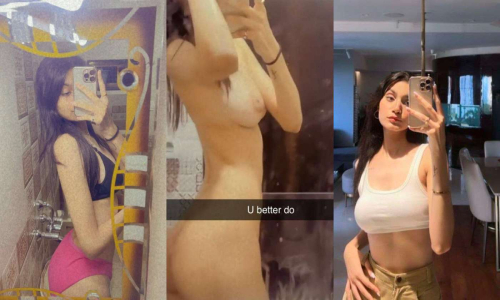 Cute Horny Slim Girl Sucking Boyfriend Dick on Stairs Painful Blindfolded