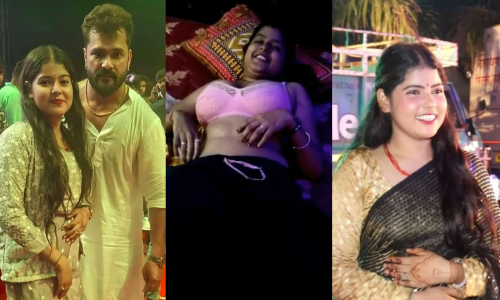 Bhojpuri Actress Kajal Kumari in Pink Bra Hot Fucking By BF Full MMS