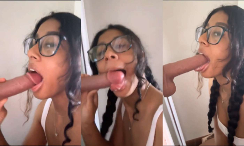 Beautiful Nerdy Nri Girl Deep Throat Dildo Blowjob Self-Record Hd Video